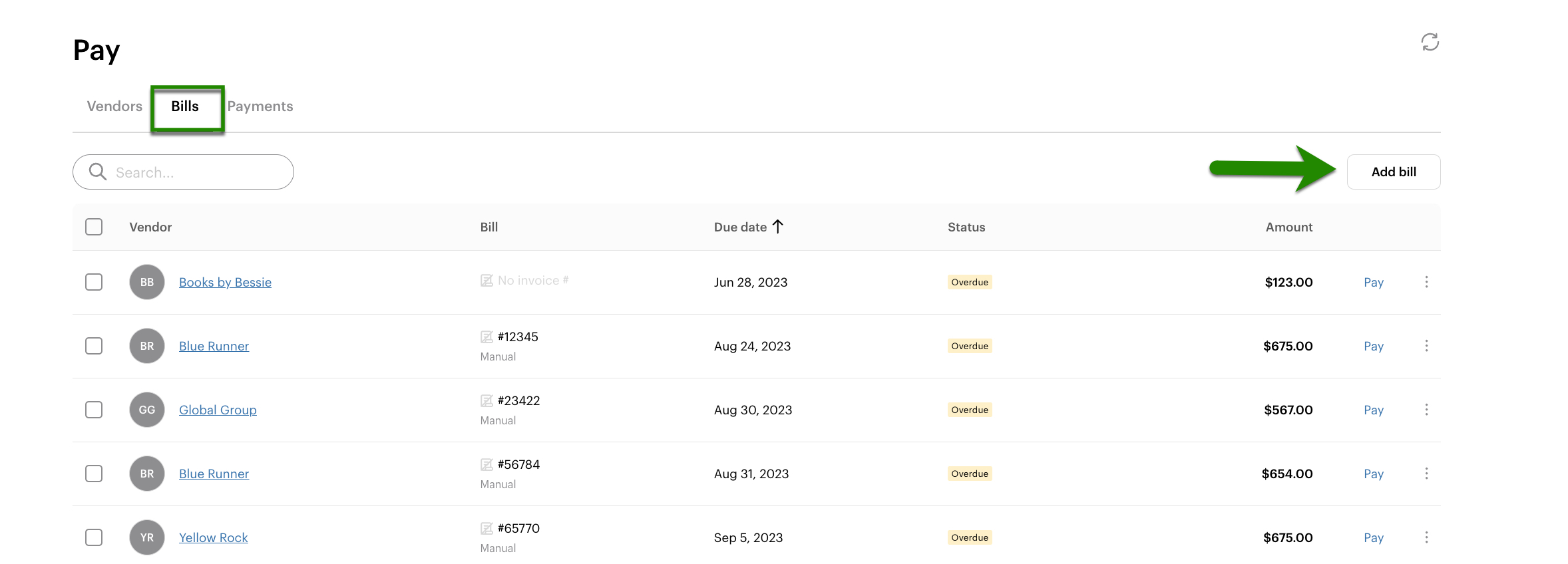 Add bill from bills.jpg